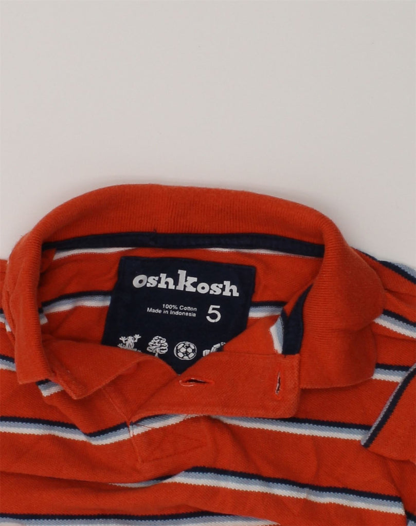 OSH KOSH Boys Polo Shirt 4-5 Years Orange Striped Cotton | Vintage Osh Kosh | Thrift | Second-Hand Osh Kosh | Used Clothing | Messina Hembry 