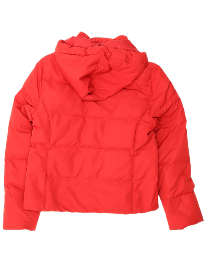 Champion Womens Hooded Padded Jacket UK 14 Medium Red Polyester