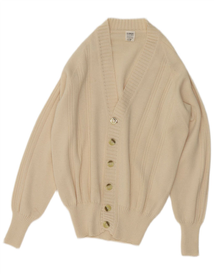 Wubken Womens Cardigan Sweater EU 48 2XL Off White Polyacrylic