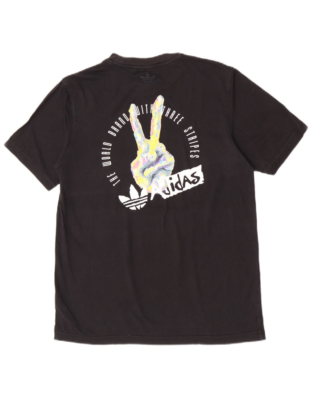 Adidas Mens Graphic T-Shirt Top Small Black Cotton