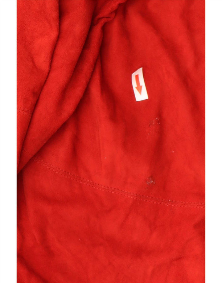 Conbipel Womens Suede Shirt IT 44 Medium Red Leather