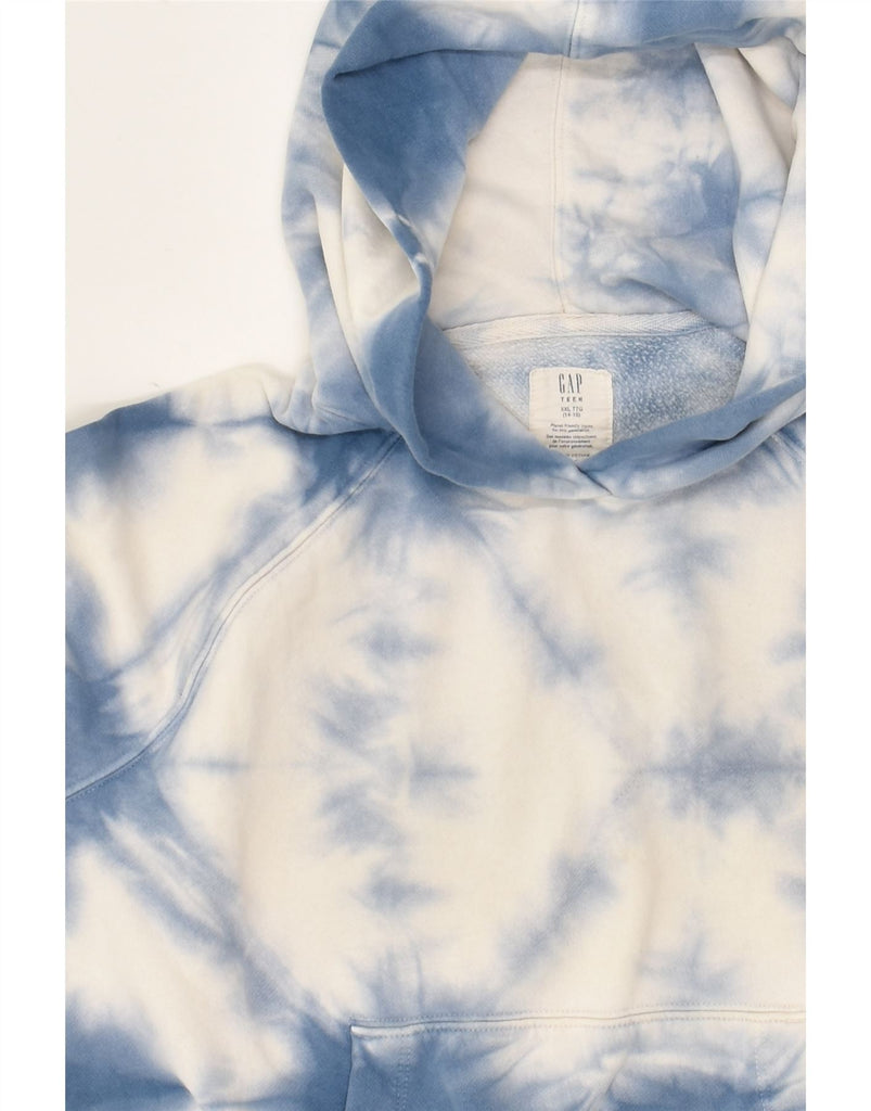 GAP Girls Crop Hoodie Jumper 14-15 Years 2XL Blue Tie Dye Cotton | Vintage Gap | Thrift | Second-Hand Gap | Used Clothing | Messina Hembry 