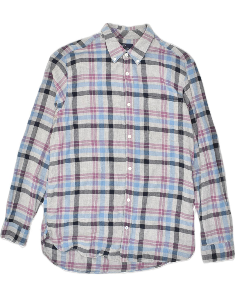 GAP Mens Shirt XL Grey Check Cotton | Vintage Gap | Thrift | Second-Hand Gap | Used Clothing | Messina Hembry 