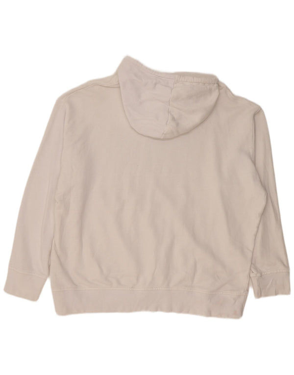 Adidas Womens Graphic Graphic Hoodie Jumper UK 28/30 3XL White Cotton