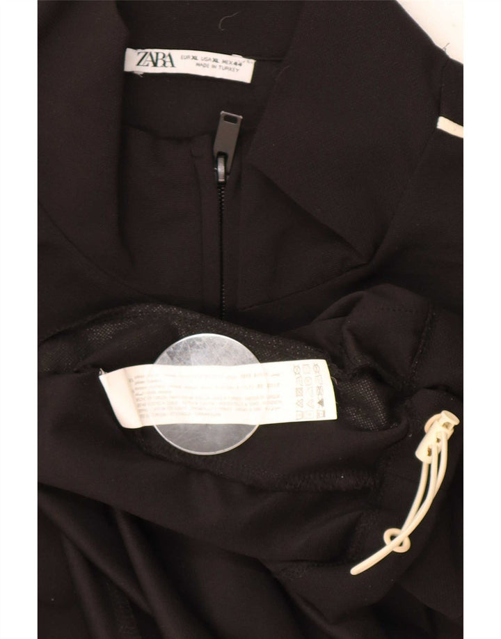 Zara Mens Tracksuit Top Jacket XL Black Polyester