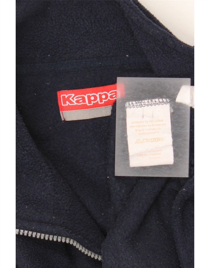 Kappa Mens Zip Neck Fleece Jumper Medium Navy Blue Polyester Sports
