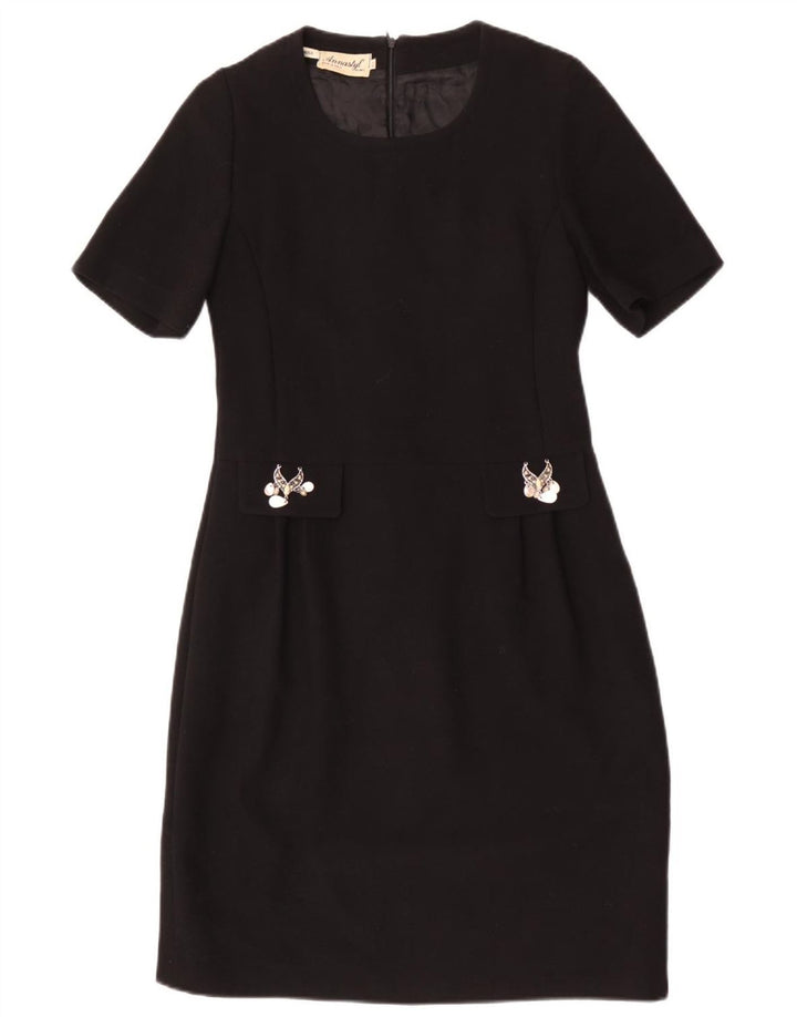 Vintage Womens Sheath Dress IT 48 XL Black