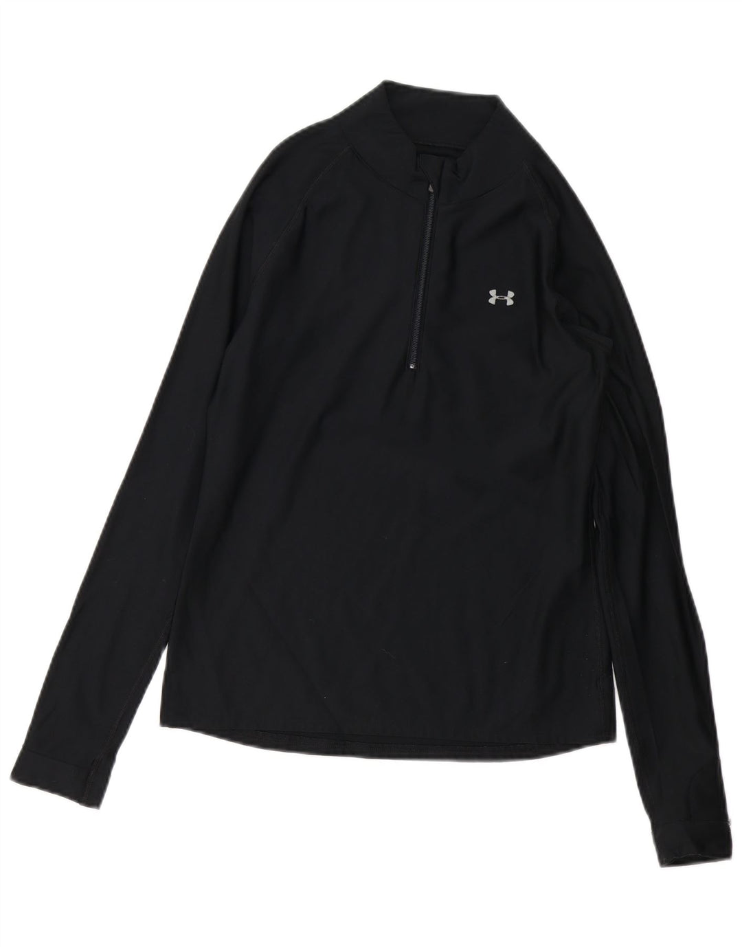 UNDER ARMOUR Womens Zip Neck Pullover Tracksuit Top UK 10 Small Black