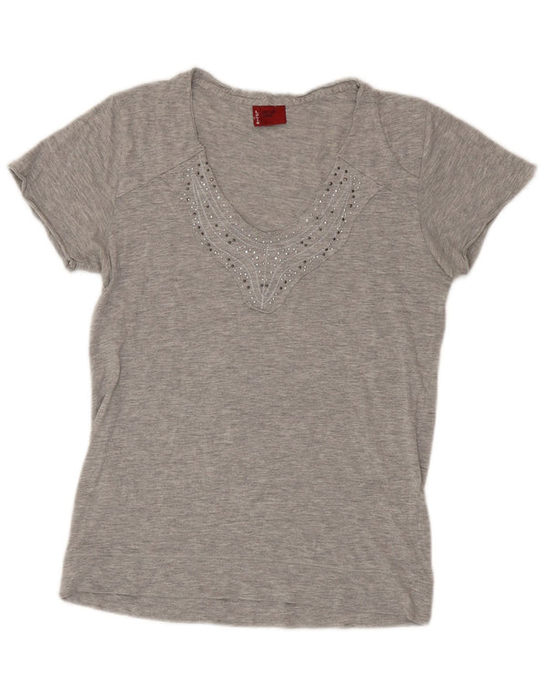 Levi's Womens T-Shirt Top UK 14 Large Grey Cotton