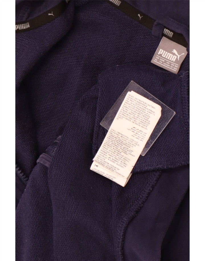 PUMA Boys Graphic Zip Hoodie Sweater 13-14 Years  Navy Blue Cotton