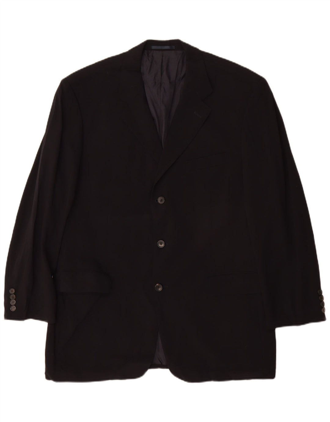Hugo Boss Mens 3 Button Blazer Jacket EU 54 2XL Navy Blue Virgin Wool