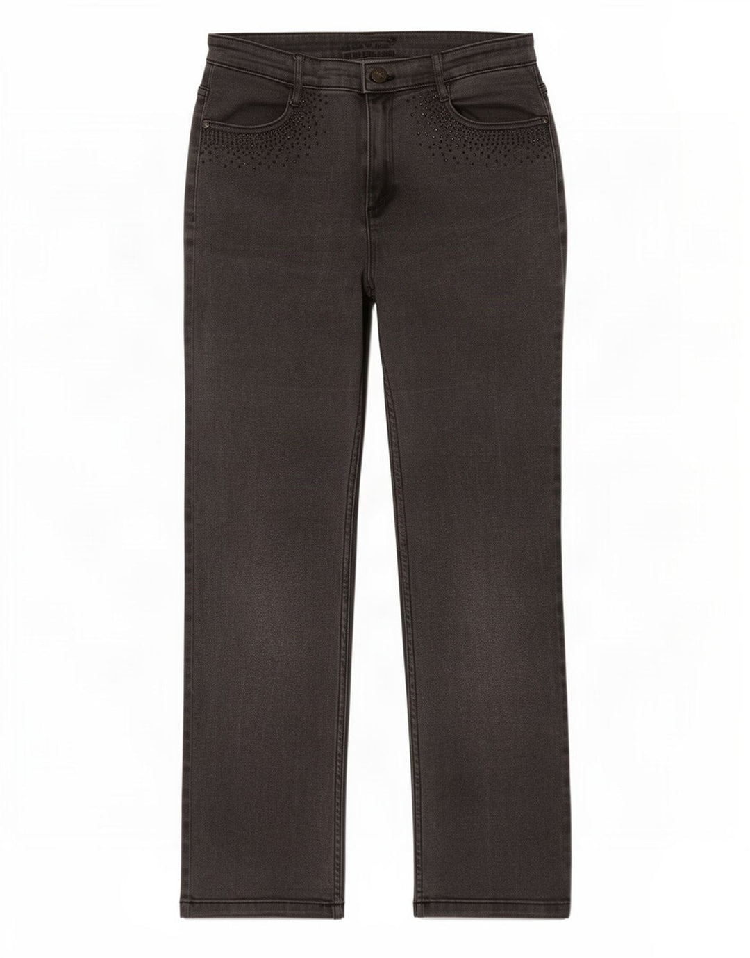 Marks & Spencer Womens Straight Jeans UK 12 Medium W30 L29 Grey Cotton