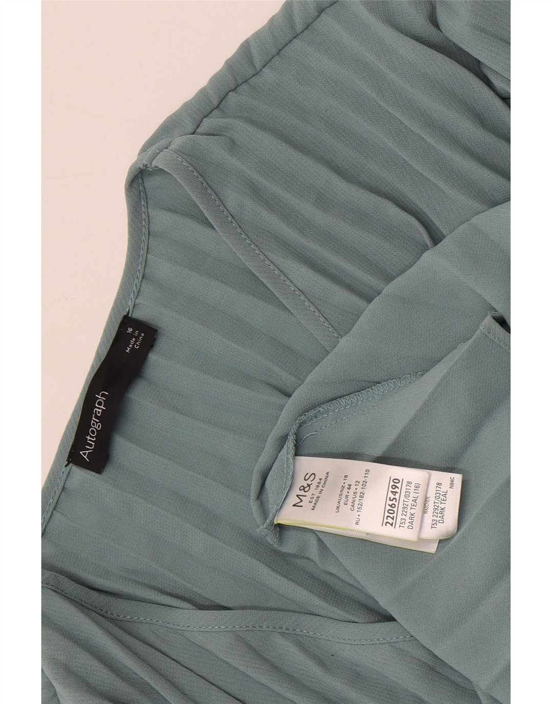Marks & Spencer Womens Autograph Long Sleeve Blouse Top UK 16 Large Blue
