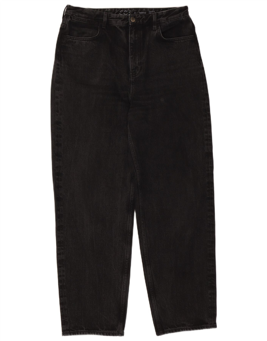 COS Womens High Rise Tapered Jeans W31 L30 Black Cotton