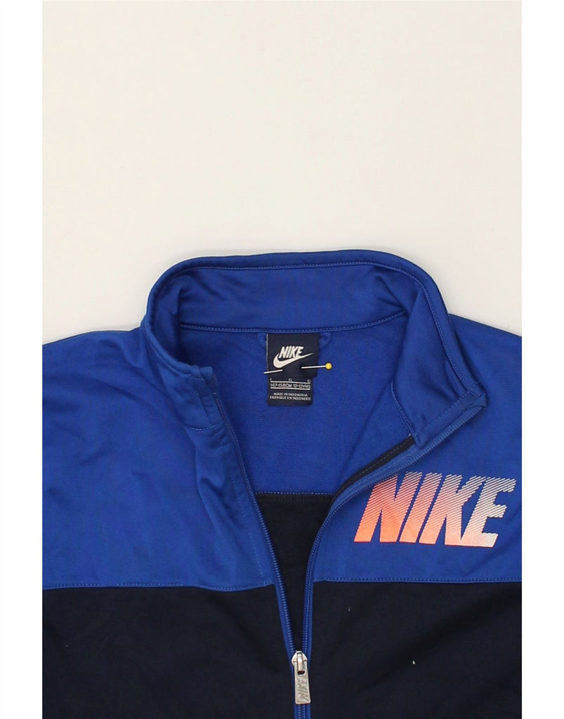 NIKE Boys Graphic Tracksuit Top Jacket 12-13 Years Large Black Colourblock | Vintage Nike | Thrift | Second-Hand Nike | Used Clothing | Messina Hembry 