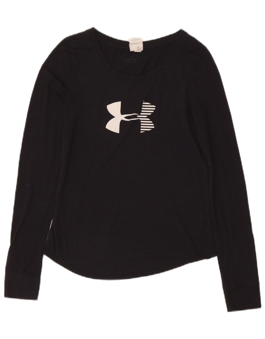 UNDER ARMOUR Womens Graphic Top Long Sleeve UK 10 Small Navy Blue