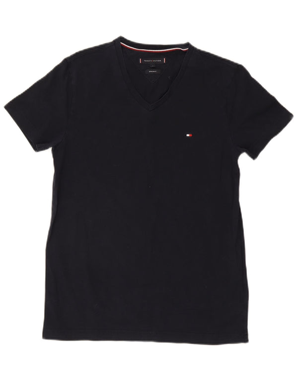 Tommy Hilfiger Mens Extra Slim Graphic T-Shirt Top Small Navy Blue Cotton