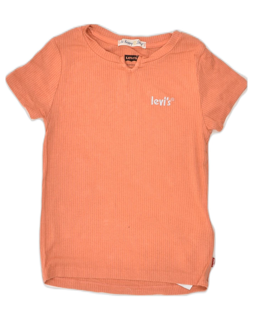 LEVI'S Girls T-Shirt Top 7-8 Years Orange Viscose | Vintage Levi's | Thrift | Second-Hand Levi's | Used Clothing | Messina Hembry 