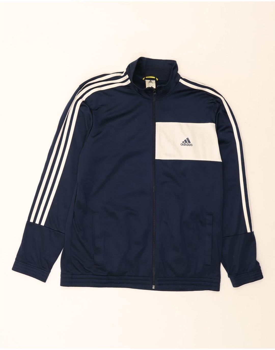 Adidas Mens Tracksuit Top Jacket UK 46/48 XL Navy Blue Colourblock