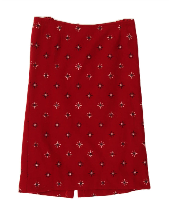 VINTAGE Womens Straight Skirt W32 Large Red Vintage Vintage and Second-Hand Vintage from Messina Hembry 