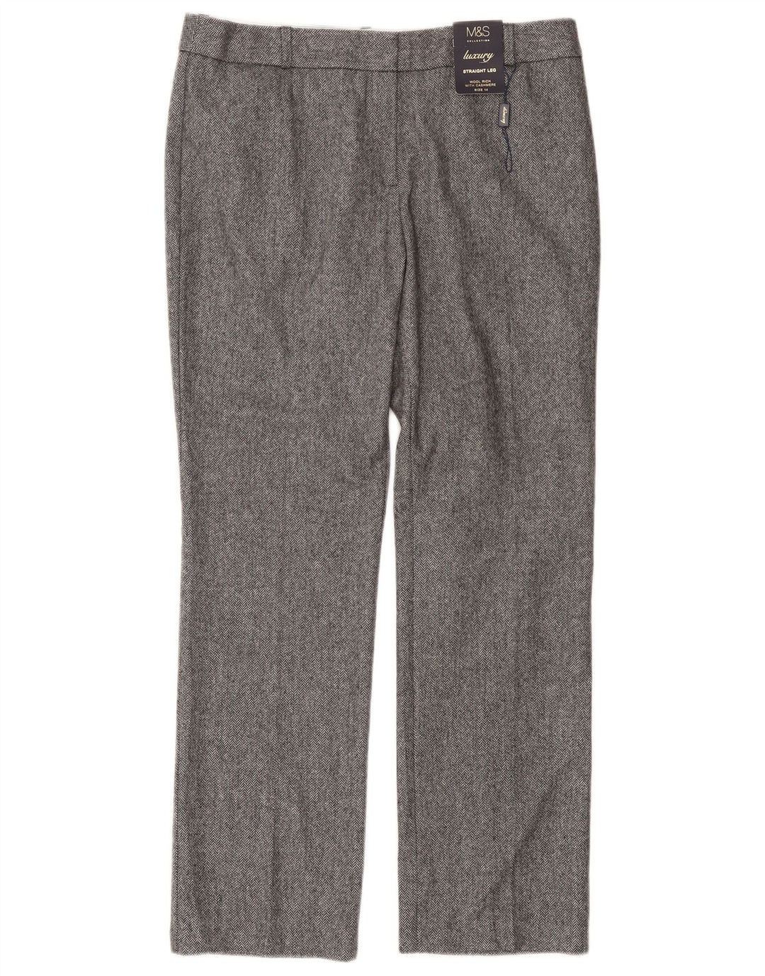 MARKS & SPENCER Womens Casual Trousers UK 14 Large W34 L30 Grey