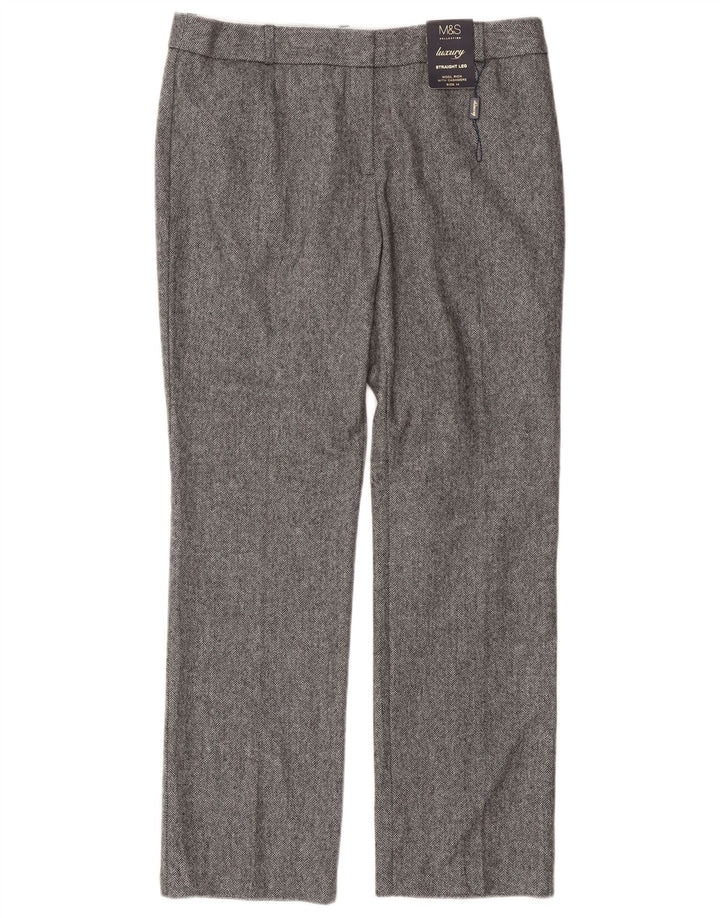 MARKS & SPENCER Womens Casual Trousers UK 14 Large W34 L30 Grey