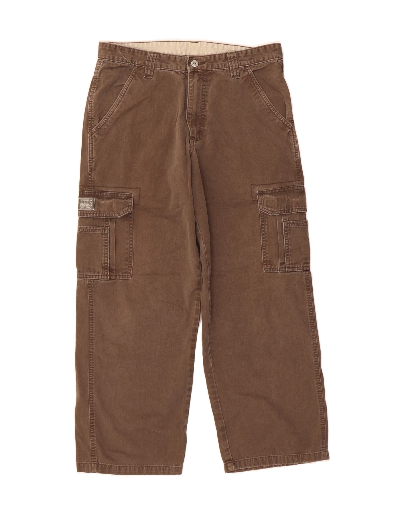 WRANGLER Mens Straight Cargo Trousers W32 L30 Brown Cotton Vintage Wrangler and Second-Hand Wrangler from Messina Hembry 