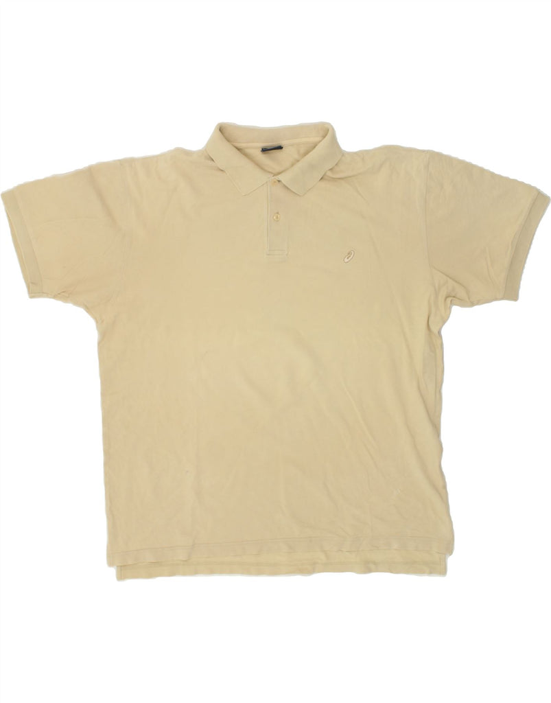 ASICS Mens Polo Shirt 2XL Beige | Vintage Asics | Thrift | Second-Hand Asics | Used Clothing | Messina Hembry 