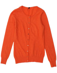 BENETTON Womens Cardigan Sweater UK 10 Small Orange Wool