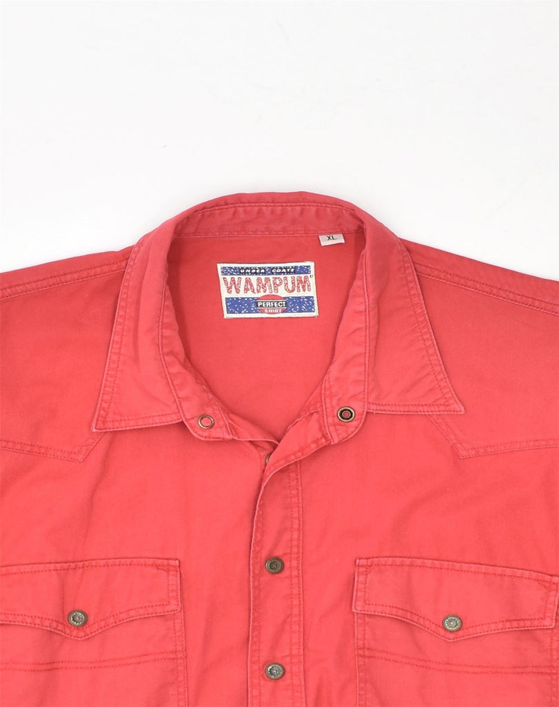 WAMPUM Mens Shirt XL Red Cotton | Vintage Wampum | Thrift | Second-Hand Wampum | Used Clothing | Messina Hembry 