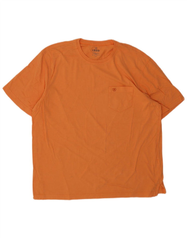 Izod Mens T-Shirt Top Large Orange Cotton