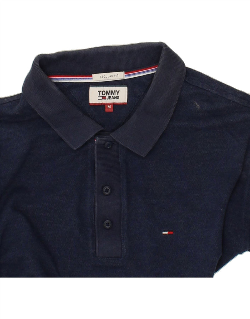 TOMMY HILFIGER Mens Regular Fit Polo Shirt Medium Navy Blue Cotton | Vintage Tommy Hilfiger | Thrift | Second-Hand Tommy Hilfiger | Used Clothing | Messina Hembry 