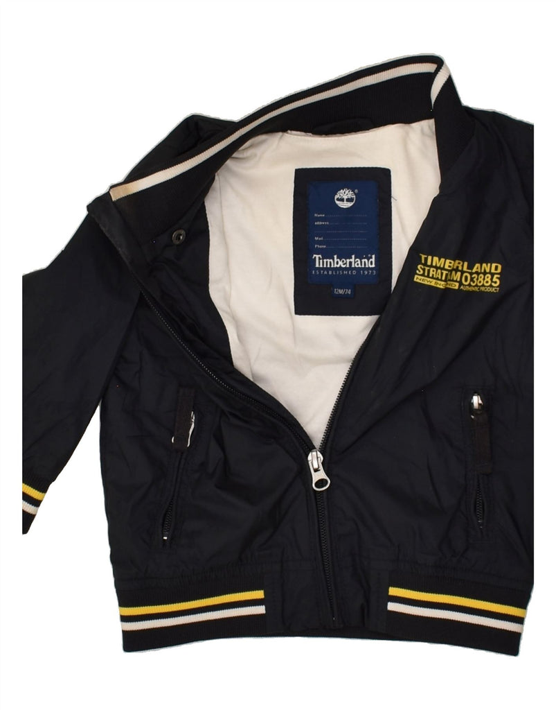 TIMBERLAND Baby Boys Bomber Jacket 9-12 Months Navy Blue Polyester | Vintage Timberland | Thrift | Second-Hand Timberland | Used Clothing | Messina Hembry 