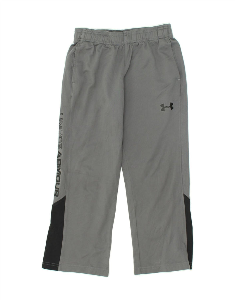 UNDER ARMOUR Boys Graphic Tracksuit Trousers 7-8 Years Small Grey | Vintage Under Armour | Thrift | Second-Hand Under Armour | Used Clothing | Messina Hembry 