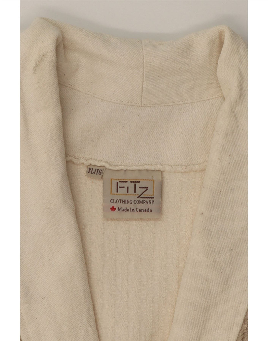 FITZ Womens Big & Tall Oversized Blazer Jacket UK 18 XL Off White Cotton Vintage Fitz and Second-Hand Fitz from Messina Hembry 
