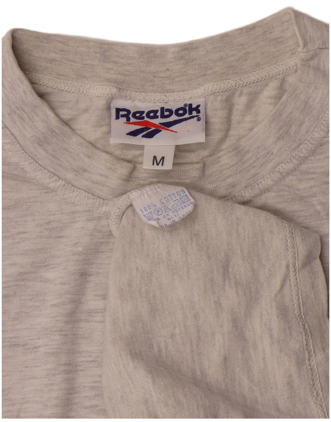 Reebok Mens Graphic T-Shirt Top Medium Grey Flecked Cotton
