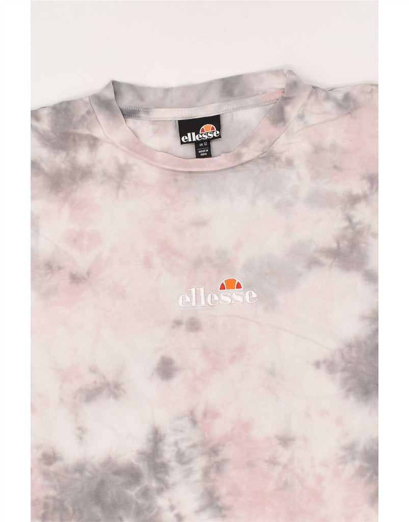 ELLESSE Womens Loose Fit Graphic T-Shirt Top UK 12 Medium  Pink Tie Dye Vintage Ellesse and Second-Hand Ellesse from Messina Hembry 