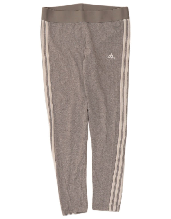 Adidas Womens Crop Leggings UK 16/18 Large Grey Cotton