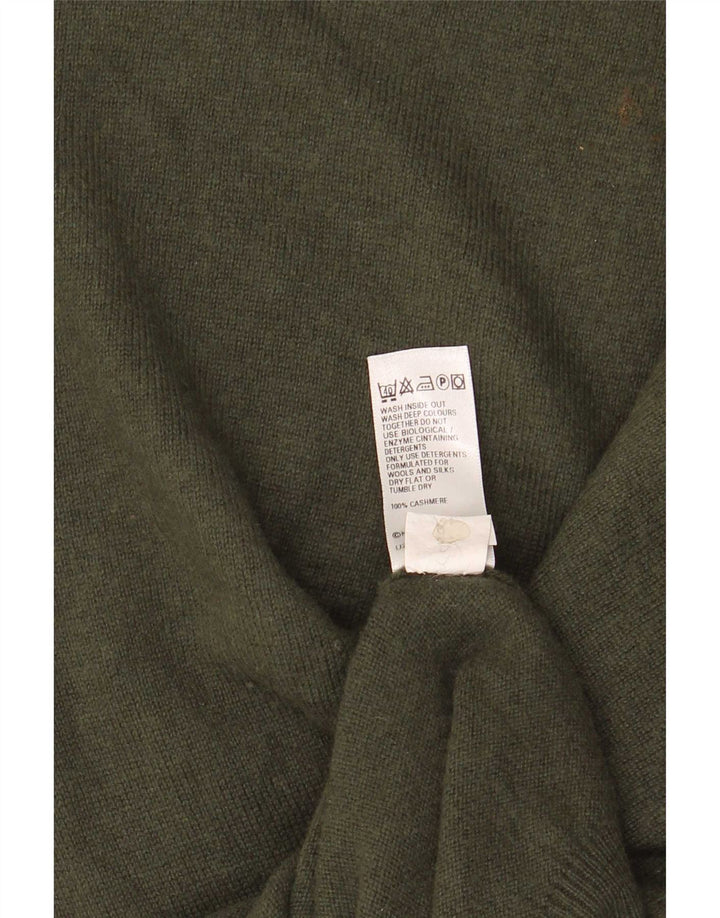 Marks & Spencer Mens V-Neck Jumper Sweater Medium Khaki Cashmere
