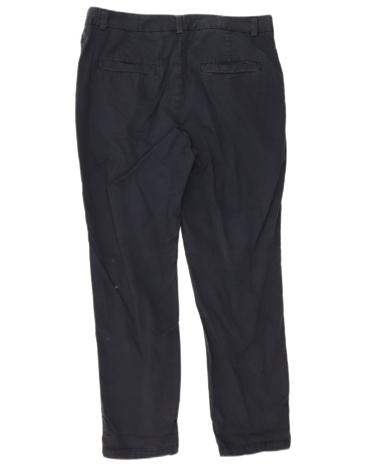 Marks & Spencer Womens Chino Trousers UK 12 Medium W32 L26 Navy Blue