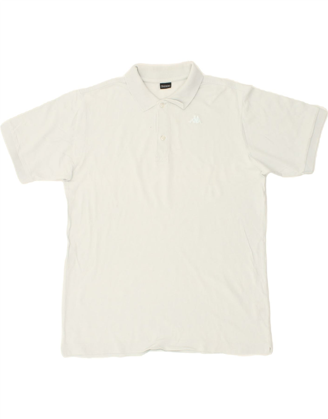 KAPPA Mens Polo Shirt Medium Off White Cotton Vintage Kappa and Second-Hand Kappa from Messina Hembry 