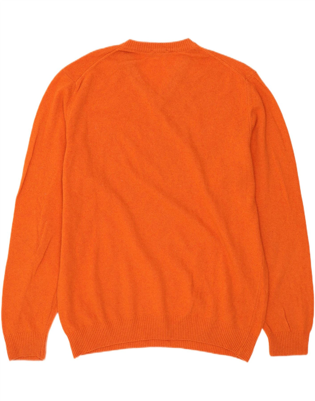 SERGIO TACCHINI Mens V-Neck Jumper Sweater Large Orange Wool