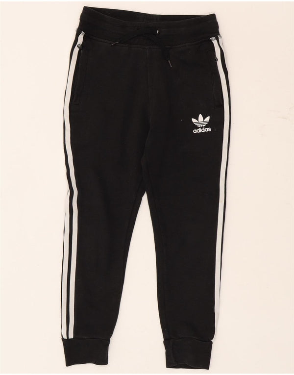 Adidas Boys Tracksuit Trousers Joggers 7-8 Years Black Cotton