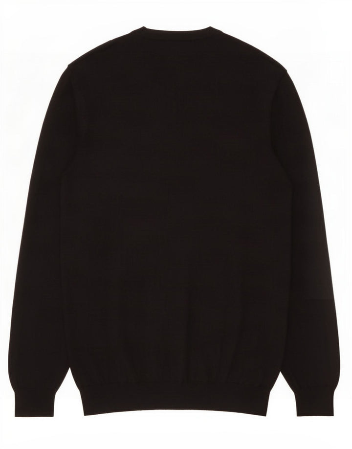 Zara Mens Crew Neck Jumper Sweater Medium Black Viscose