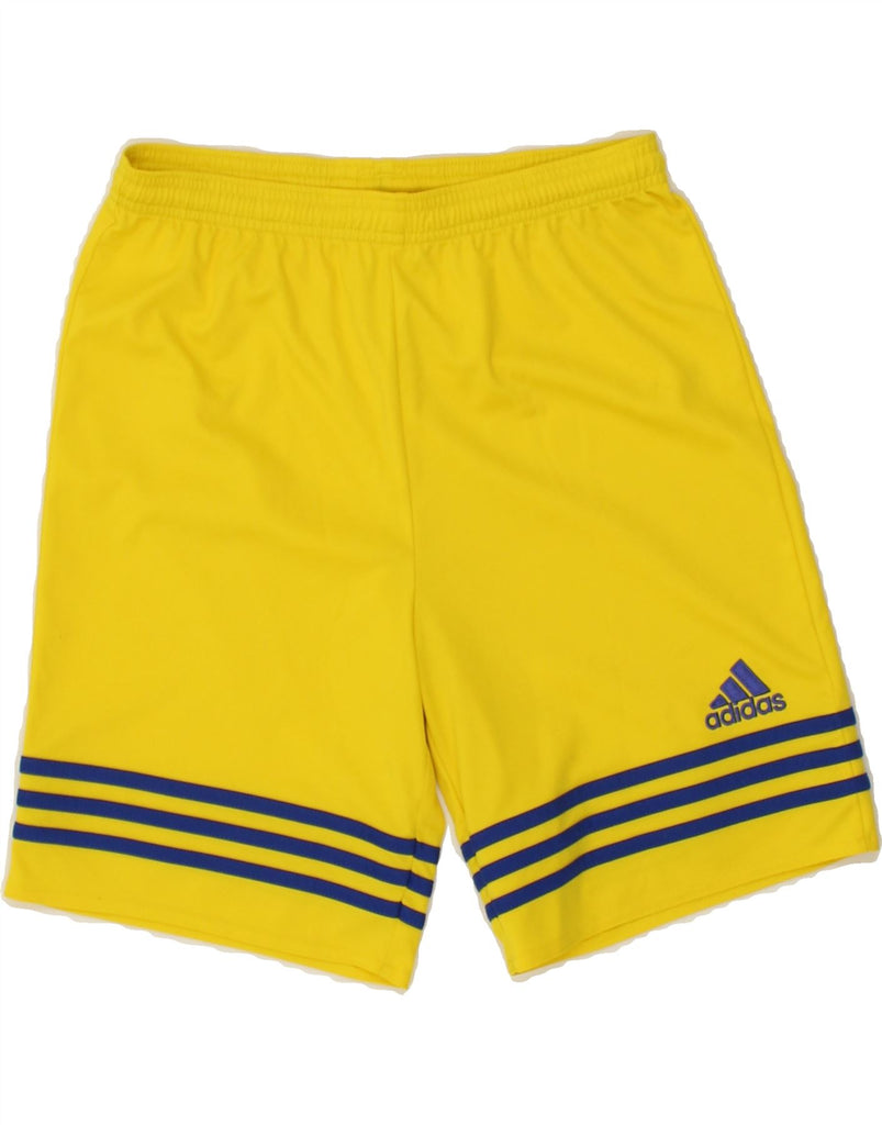 ADIDAS Boys Climalite Sport Shorts 13-14 Years  XL Yellow Polyester | Vintage Adidas | Thrift | Second-Hand Adidas | Used Clothing | Messina Hembry 