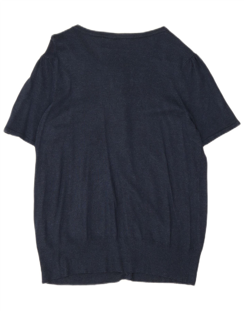 MARKS & SPENCER Womens Cardigan Sweater UK 16 Large  Navy Blue Vintage Marks & Spencer and Second-Hand Marks & Spencer from Messina Hembry 