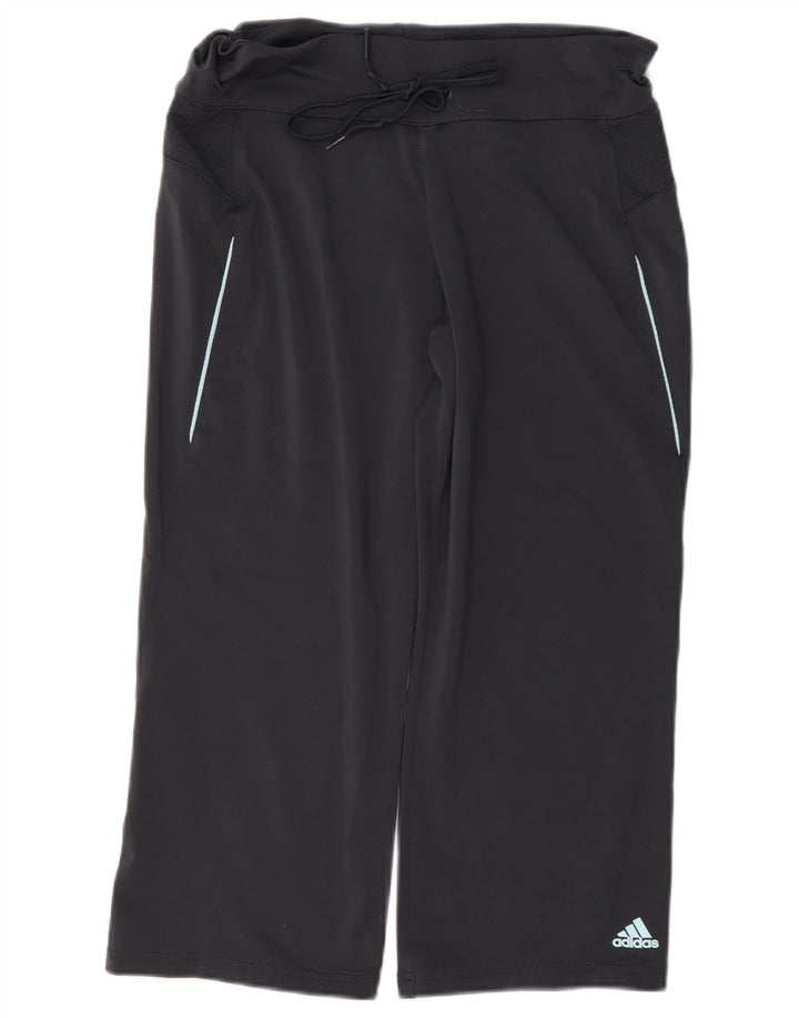 Adidas Womens Capri Tracksuit Trousers UK 14 Medium Grey
