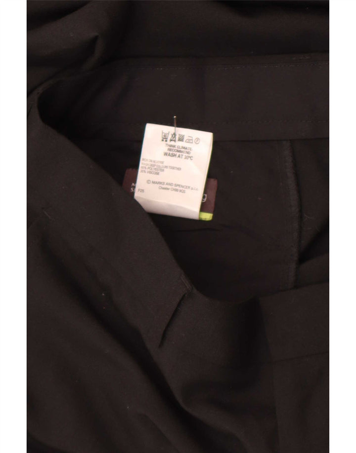 Marks & Spencer Mens Straight Chino Trousers W34 L29 Black Polyester