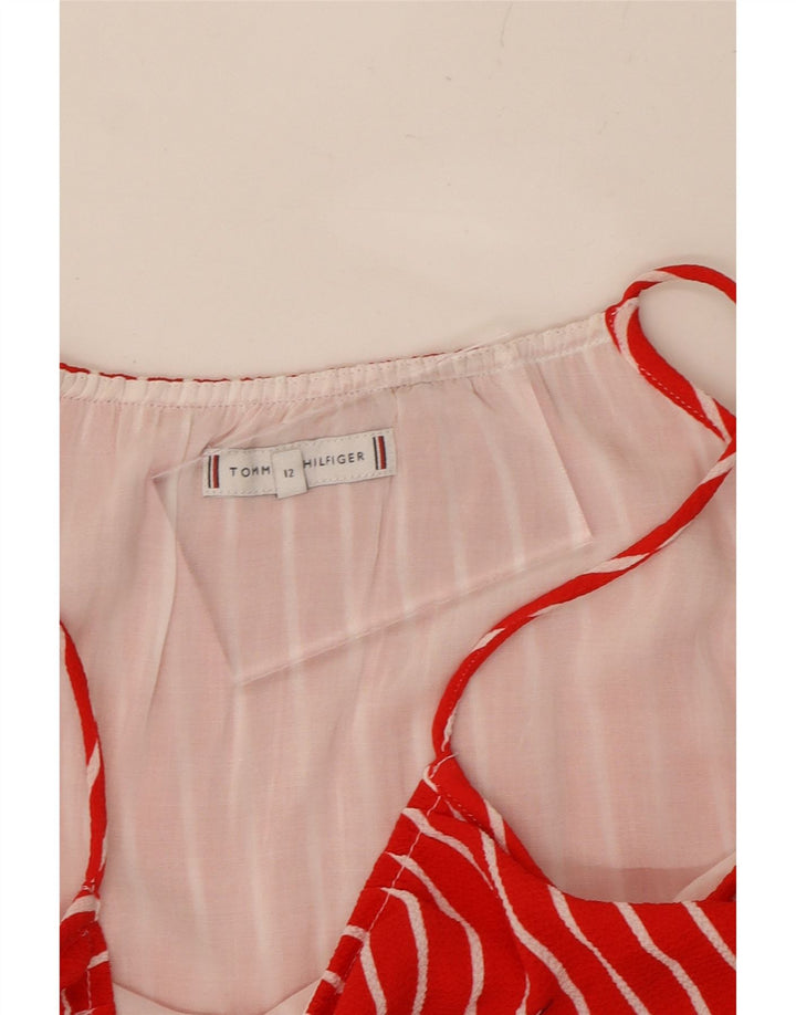 TOMMY HILFIGER Girls Sundress 11-12 Years Red Striped Polyester Vintage Tommy Hilfiger and Second-Hand Tommy Hilfiger from Messina Hembry 