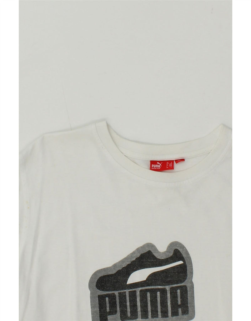 PUMA Mens Graphic T-Shirt Top Large White Vintage Puma and Second-Hand Puma from Messina Hembry 